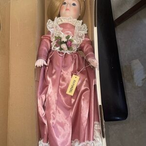Seymour Mann Vintage 1988 Princess Rapunzel Doll PINK Porcelain 18" MUST SELL